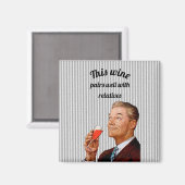 レトロ夫おもしろいワインことわざ マグネット (正面/裏面)