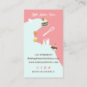 レトロ女かわいらし性甘いベーカリーサービスピンク 名刺 (裏面)