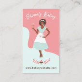 レトロ女かわいらし性甘いベーカリーサービスピンク 名刺 (正面)