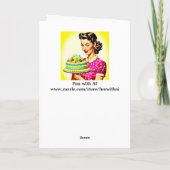 レトロ女がヴィンテージケーキの夫の日を持って カード (裏面)