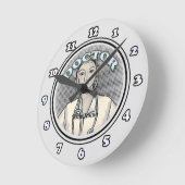 レトロ女医 ラウンド壁時計 (傾斜)
