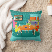 レトロ女子カードゲーム装飾用クッション クッション (ブランケット)