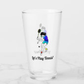 レトロ女子テニス選手のカスタム文字 タンブラーグラス (裏面)
