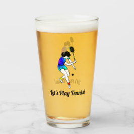 レトロ女子テニス選手のカスタム文字 タンブラーグラス