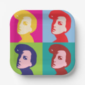 レトロ女子ポップ・アートの芸術 ペーパープレート (正面)