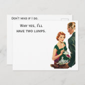 レトロ女性がコーヒーはがきを出される ポストカード (正面/裏面)