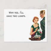 レトロ女性がコーヒーはがきを出される ポストカード (正面)