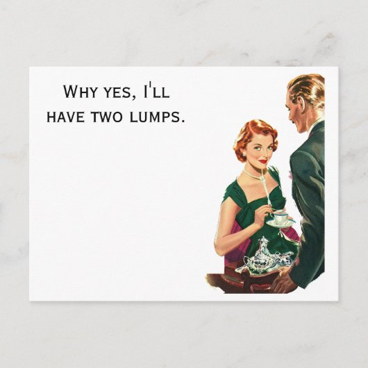 レトロ女性がコーヒーはがきを出される ポストカード (正面)