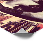 レトロ女性のカーボーイコラージュ ポスター (角)