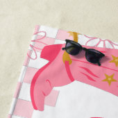 レトロ女性のカーボーイスタイルパーソナライズされたビーチタオル ビーチタオル (インサイチュ)