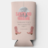 レトロ女性のカーボーイブーツディスコバチェロレッテ スリム缶クーラー (正面)