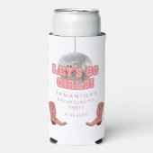 レトロ女性のカーボーイブーツバチェロレッテ スリム缶クーラー (Seltzer正面)