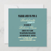 レトロ女性のカーボーイ西部の国バチェロレッテ 招待状 (裏面)