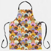 レトロ女性の世界のパターン エプロン (正面)
