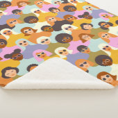 レトロ女性の世界のパターン シェルパブランケット (3/4)