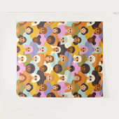 レトロ女性の世界のパターン タペストリー (正面(横))