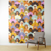 レトロ女性の世界のパターン タペストリー (インサイチュ)