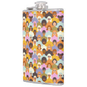 レトロ女性の世界のパターン フラスク (左)