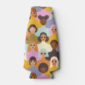 レトロ女性の世界のパターン ボトルクーラー (正面)