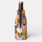 レトロ女性の世界のパターン ボトルクーラー (ボトル裏面)