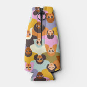 レトロ女性の世界のパターン ボトルクーラー (裏面)