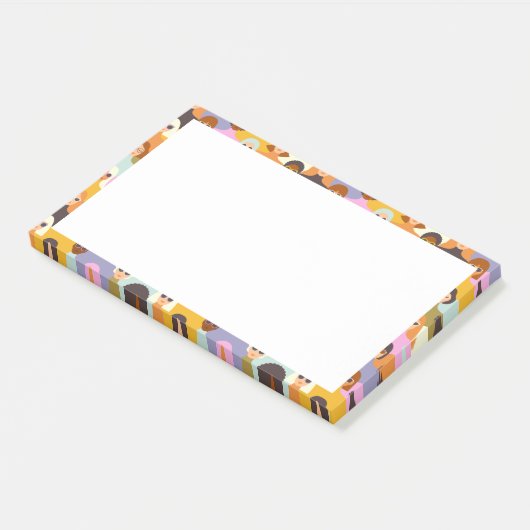 レトロ女性の世界のパターン ポストイット (アングル)