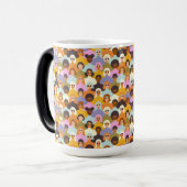 レトロ女性の世界のパターン モーフィングマグカップ (正面左)