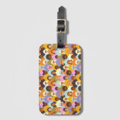 レトロ女性の世界のパターン ラゲッジタグ (正面縦)
