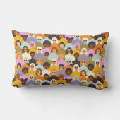 レトロ女性の世界のパターン ランバークッション (裏面)