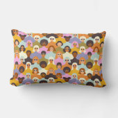 レトロ女性の世界のパターン ランバークッション (正面)