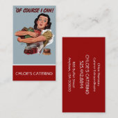 レトロ女性カテラー 名刺 (正面/裏面)