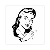 レトロ女性ポインティングゴム印 ラバースタンプ (インプリント)