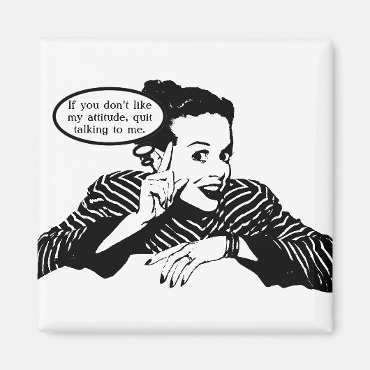 レトロ女性ユーモア マグネット (正面)