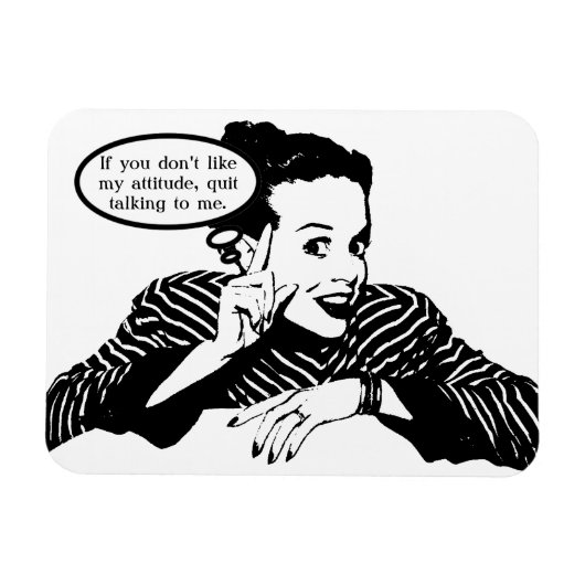 レトロ女性ユーモア マグネット (横)