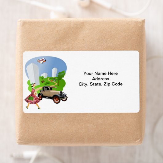 レトロ女性ラベル ラベル (インサイチュ)