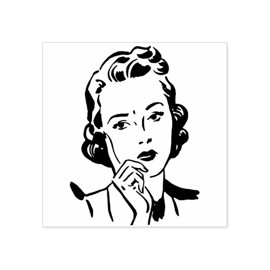 レトロ女性ヴィンテージ漫画漫画 ラバースタンプ (インプリント)