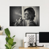 レトロ女性喫煙 ポスター (ホームオフィス)