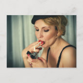 レトロ女性喫煙 ポストカード (正面)