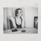 レトロ女性喫煙 ポストカード (正面)