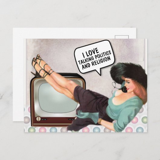 レトロ女性宗教と政治はがき ポストカード (正面/裏面)