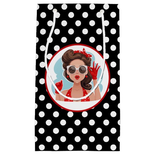 レトロ女性抱き枕 スモールペーパーバッグ (正面)