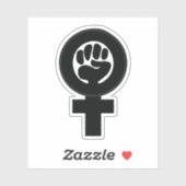 レトロ女性拳のシンボル シール (シート)