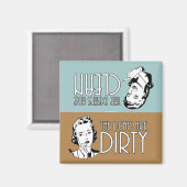 レトロ女性清潔/汚い食洗機台所料理 マグネット (正面/裏面)