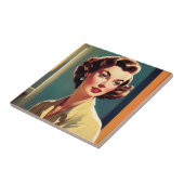 レトロ女性陶磁器タイル タイル (側面)