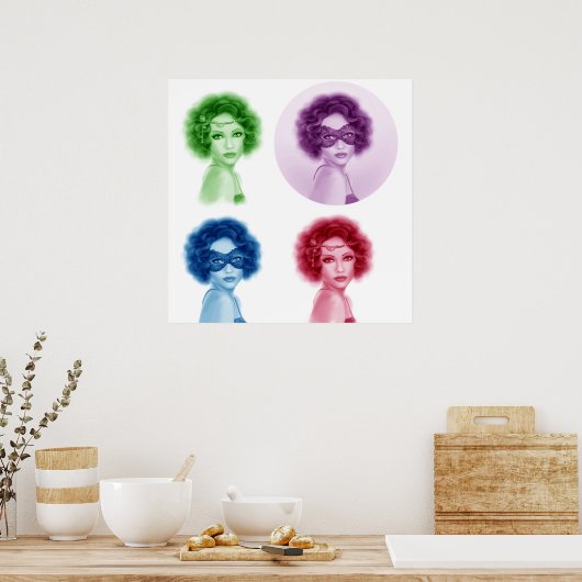 レトロ女性 ポスター (キッチン)