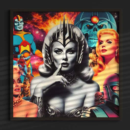 レトロ女性SFコラージュ ポスター