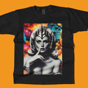 レトロ女性SFコラージュ Tシャツ