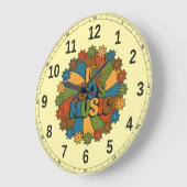 レトロ好きのための60年代風音楽インテリア ラージ壁時計 (傾斜)