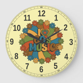 レトロ好きのための60年代風音楽インテリア ラージ壁時計