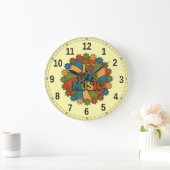 レトロ好きのための60年代風音楽インテリア ラージ壁時計 (ホーム)